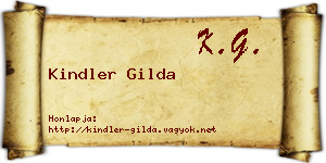 Kindler Gilda névjegykártya